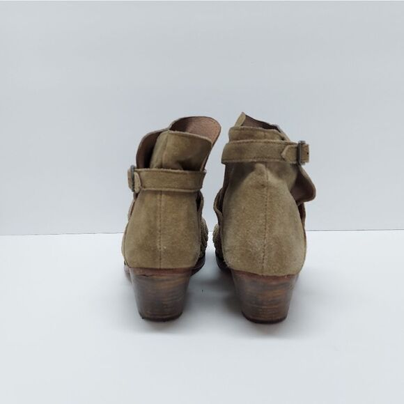 FREE PEOPLE Venture Suede Woven Leather Ankle Bootie Size 7 - Picture 5 of 11